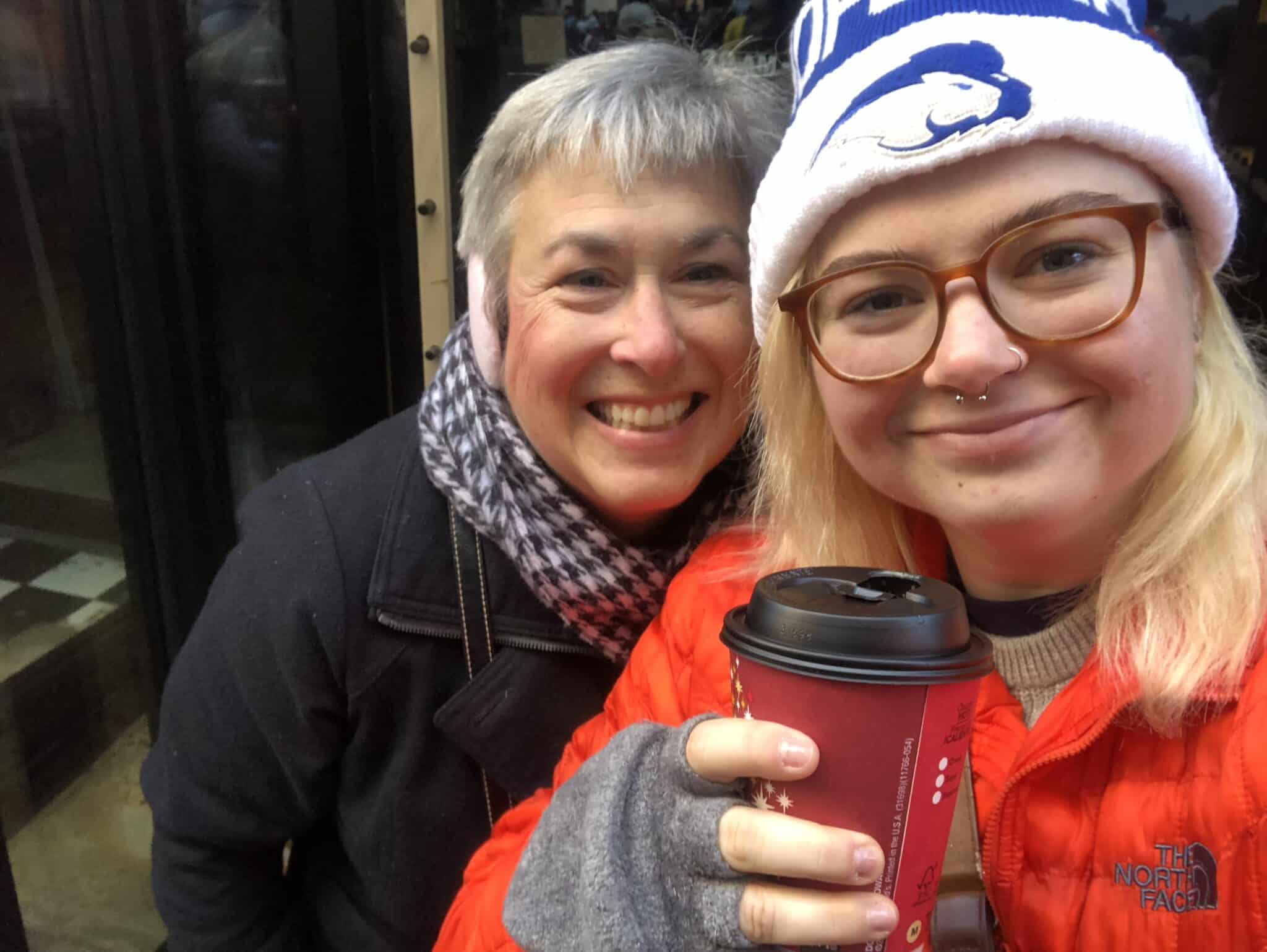 Molly and her mom at the Macy's Parade