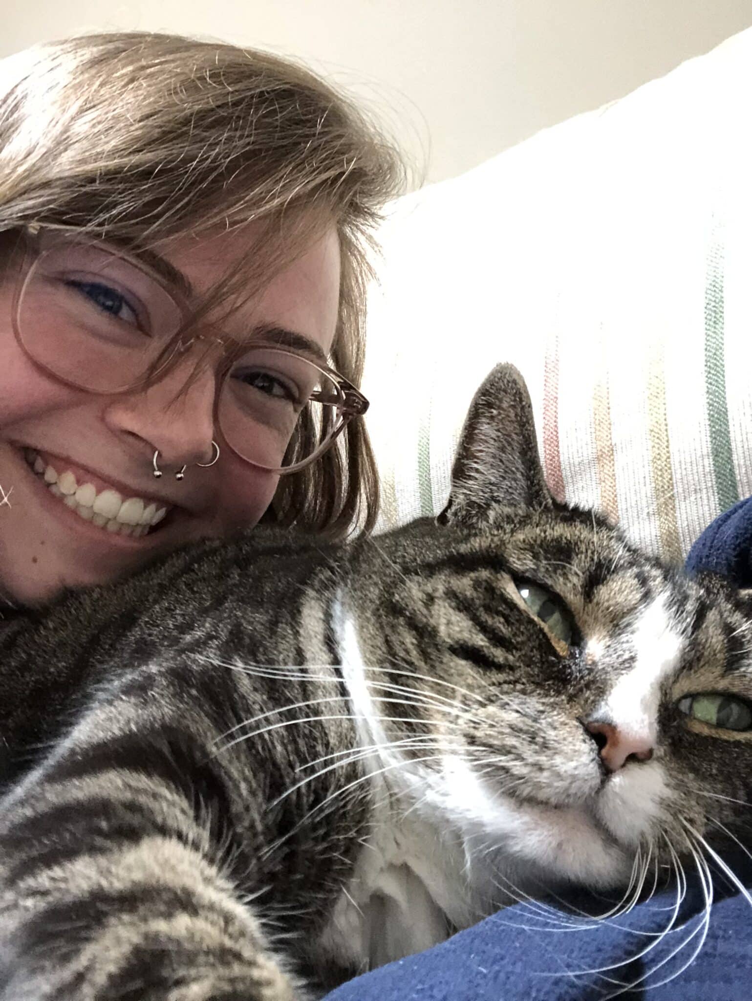 Molly with her favorite cat, Betty White