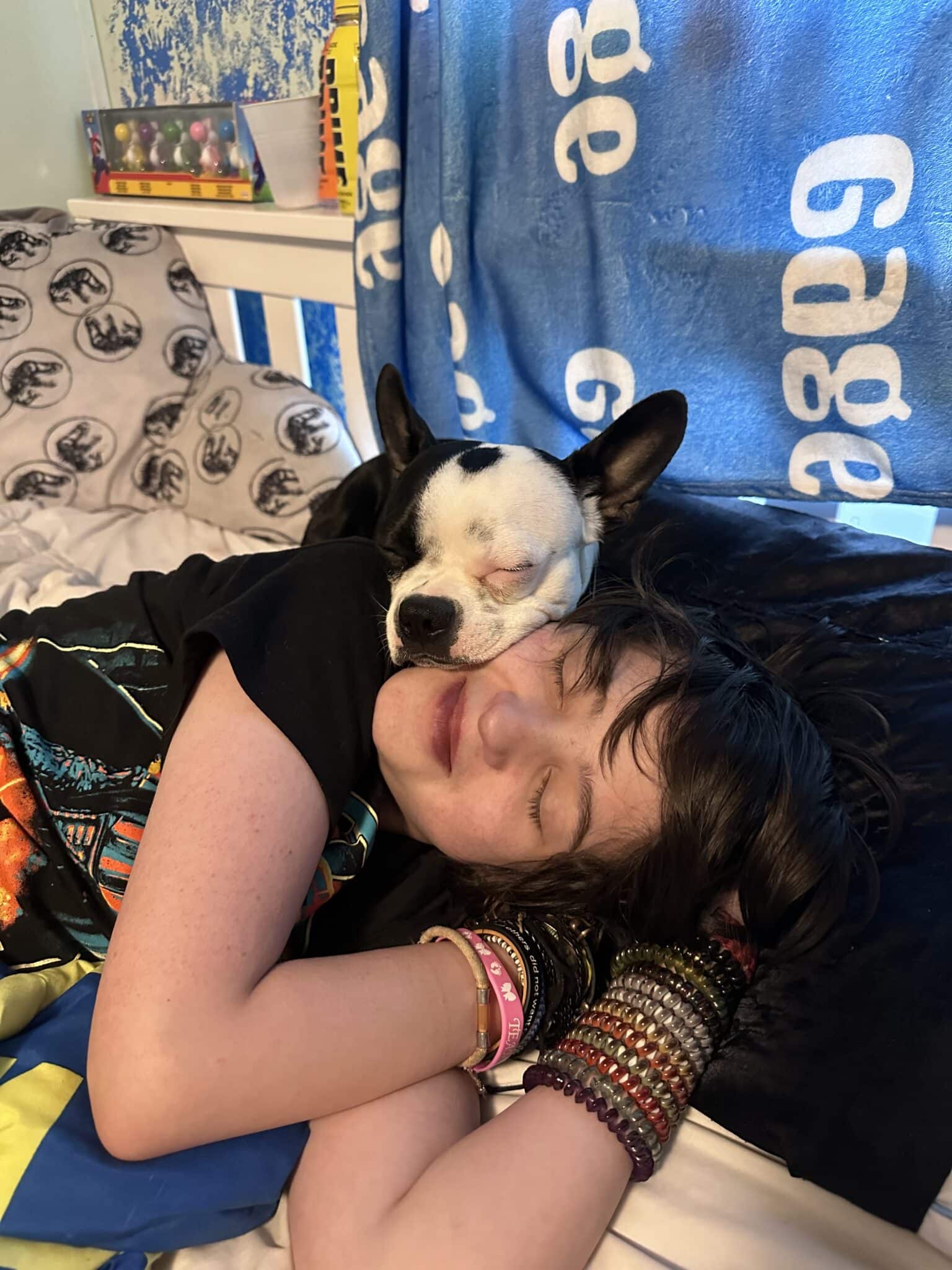 Gage and his dog, Grim, who he loved dearly.