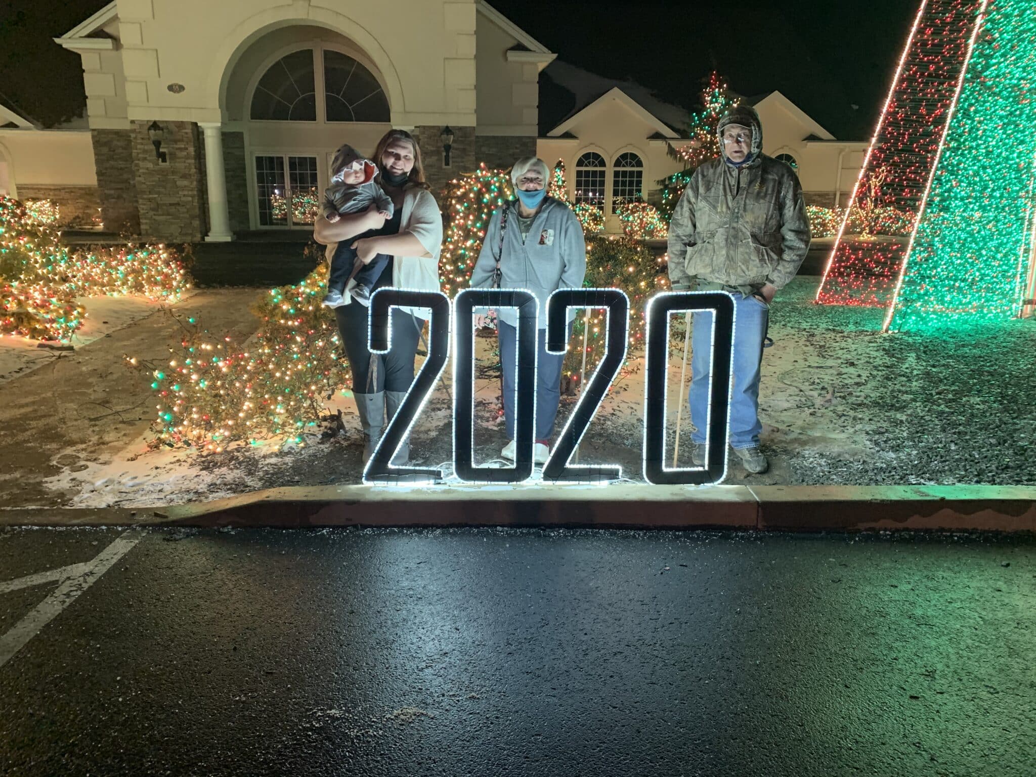 Hazel, Her husband(floyd), granddaughter(Emily) and great grandson(Brantley)
