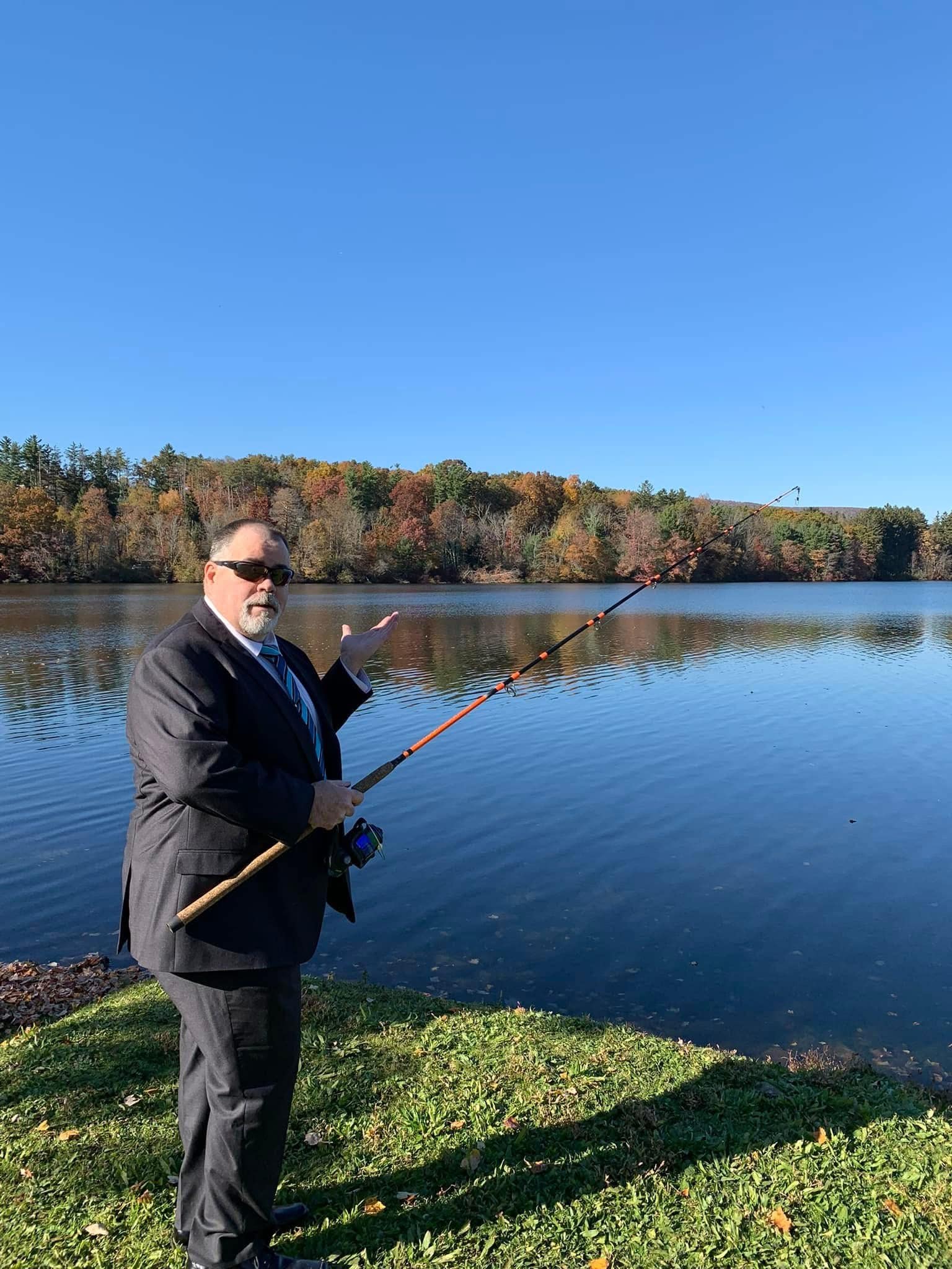 Fishing takes priority even at a wedding