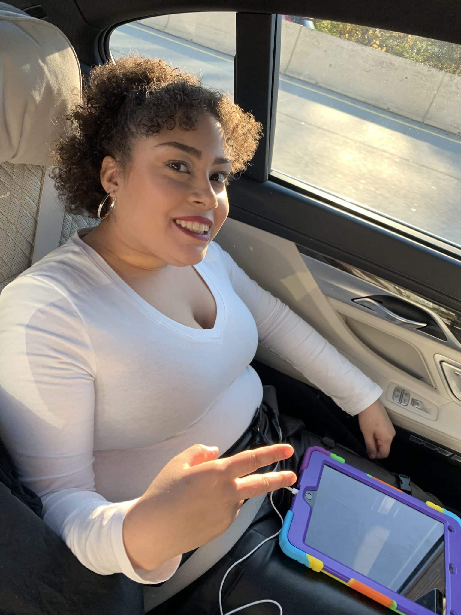 On her way to see her favorite artist singer Romeo Santos